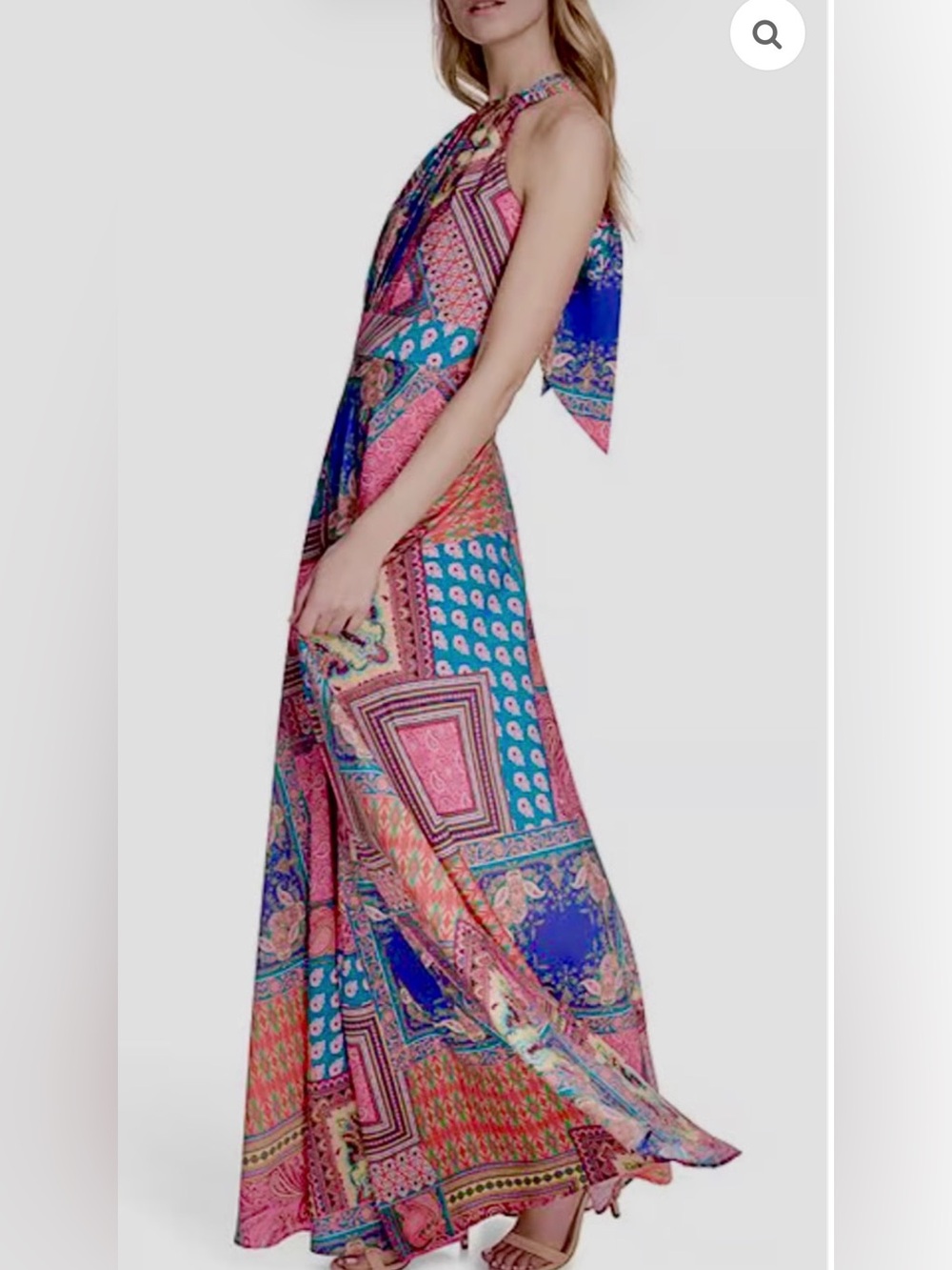 Eliza J Pink & Teal Paisley Halter Maxi Dress - Beautiful Dress - Picture 2 of 8